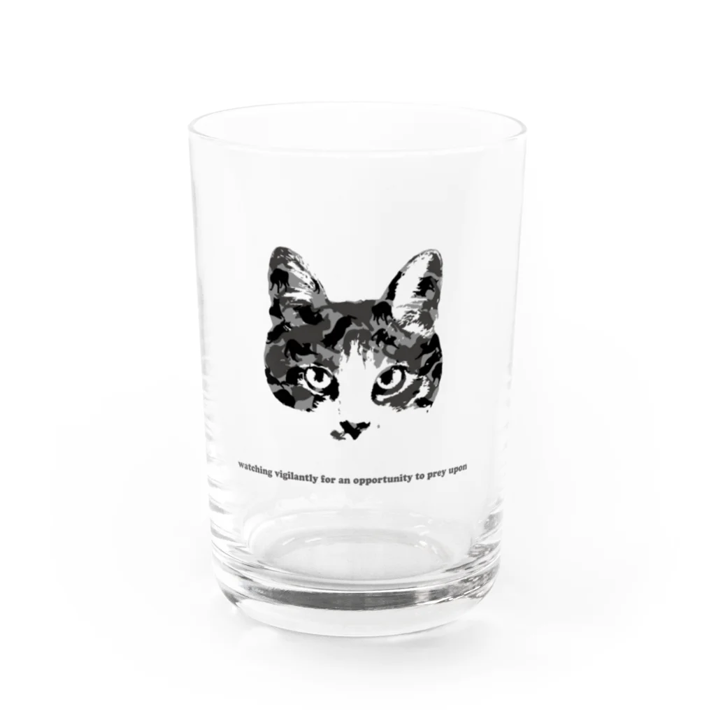 Ritora-BoraluaのArmy Cat モノクローム Water Glass :front