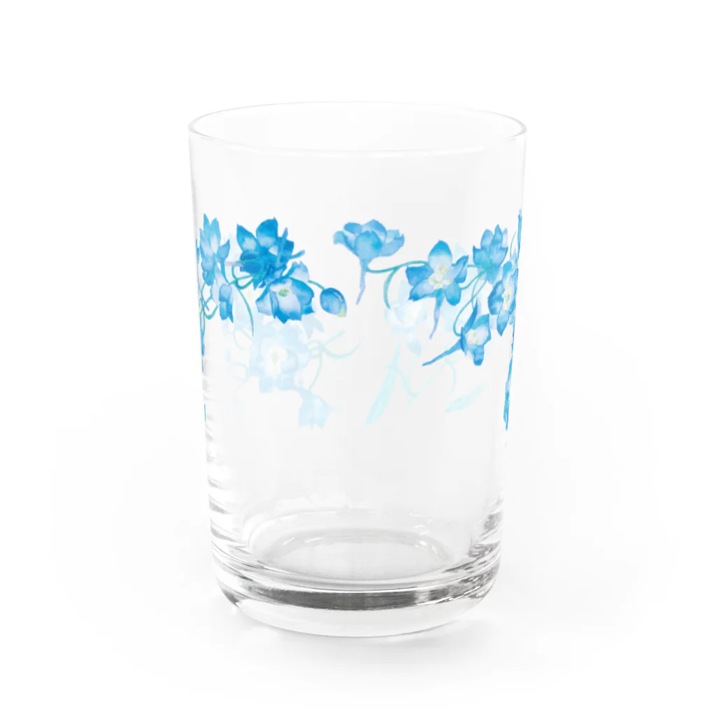 花雑貨の青い花 デルフィニウム （水彩） Water Glass :front