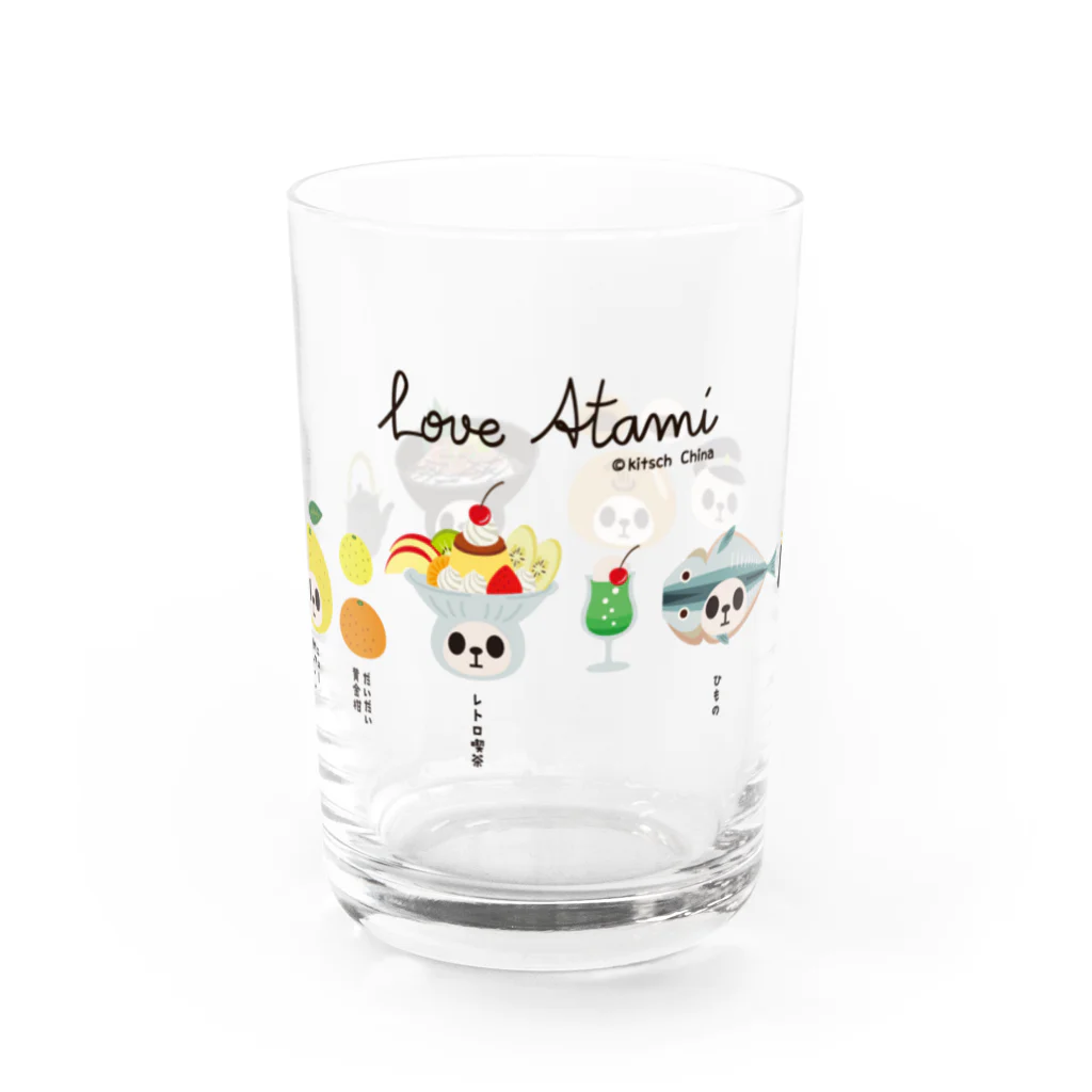 キッチュの【チャリティー500円】【熱海】カブリモノ熱海パンダ Water Glass :front