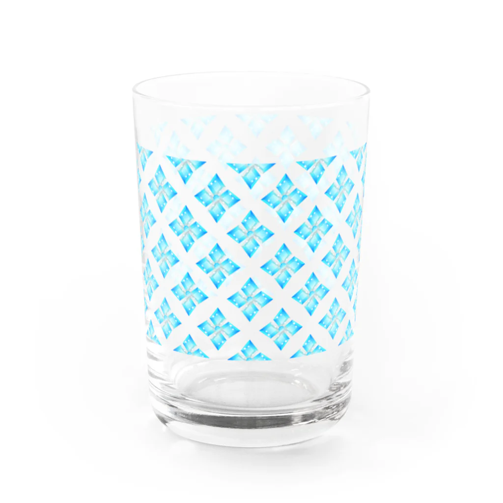 あわじテキスタイルの宝石のお花のグラス アクアマリン Water Glass :front