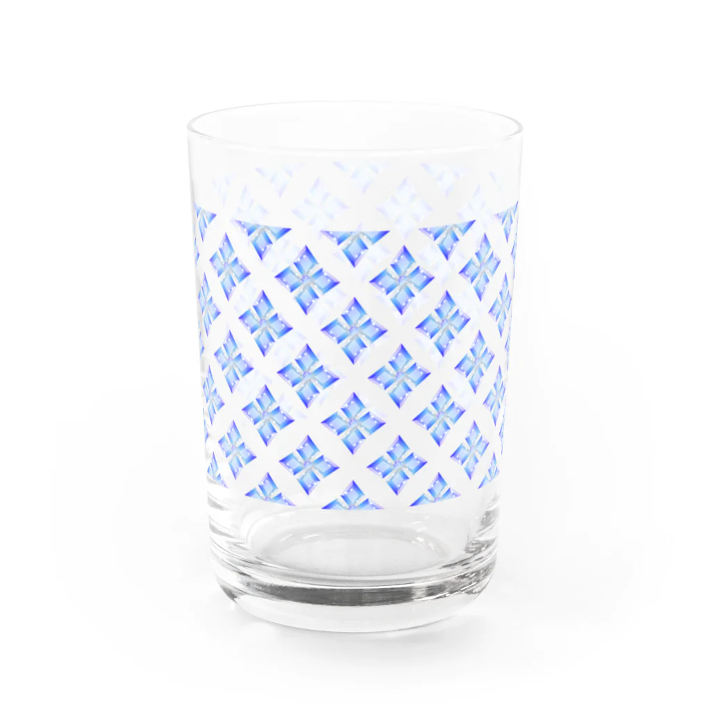 あわじテキスタイルの宝石のお花のグラス サファイア Water Glass :front