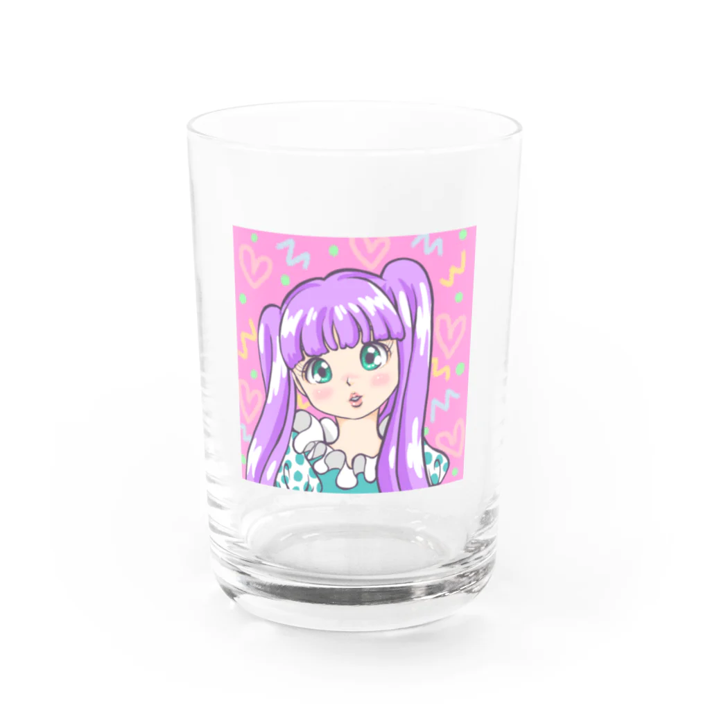 KURUKURUMEEの80Ｓガール Water Glass :front