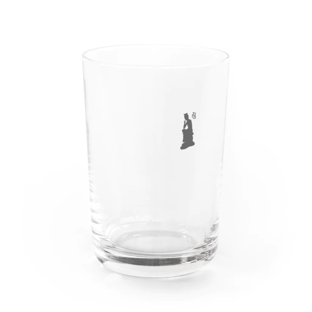 puikkoの弥勒菩薩（ワンポイント　グレー） Water Glass :front