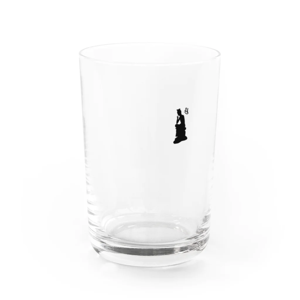 puikkoの弥勒菩薩（ワンポイント　黒） Water Glass :front