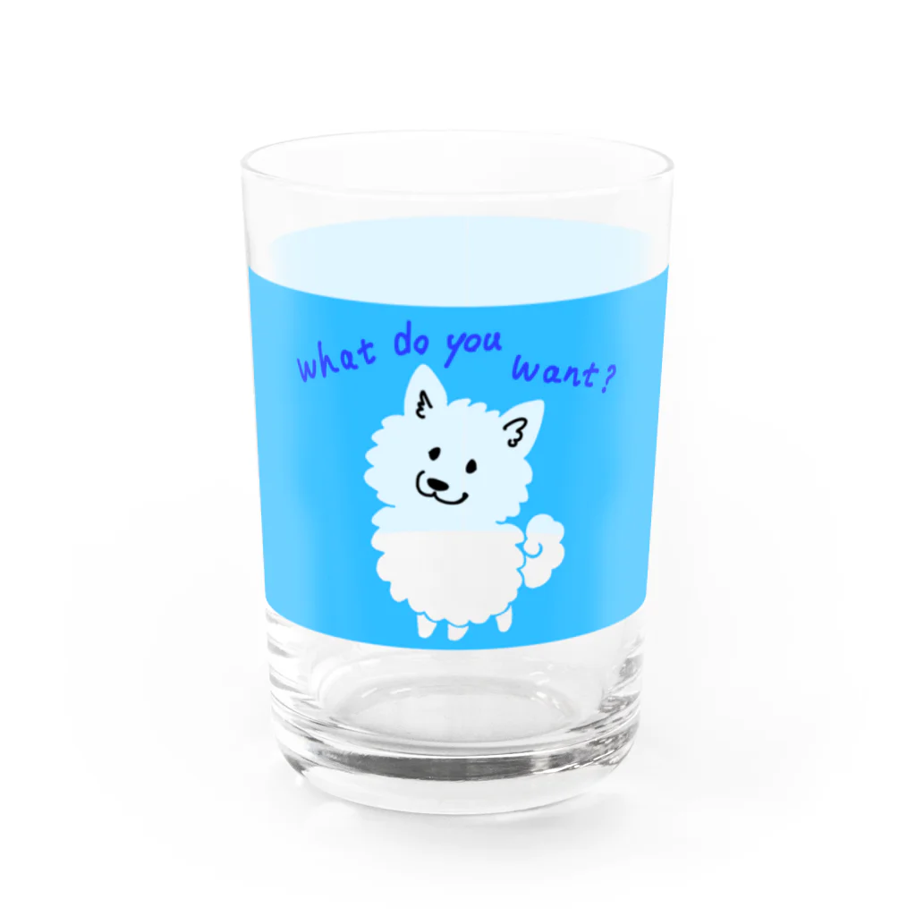 Chiyo.Wan(🐕🕊️のお店)のなに飲む？もふもふわんこグラス(クールカラー) Water Glass :front