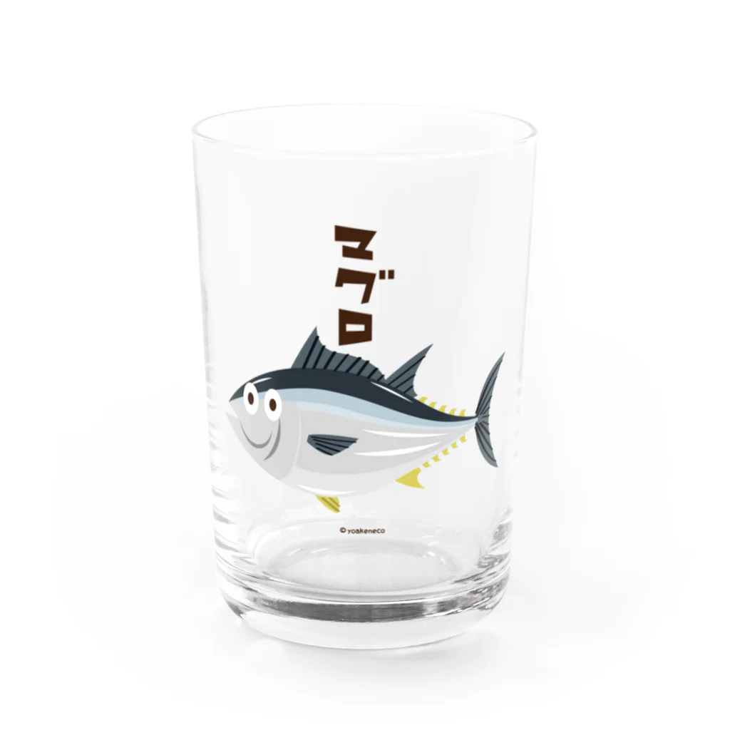 YoakeNecoのおさかな　マグロ Water Glass :front