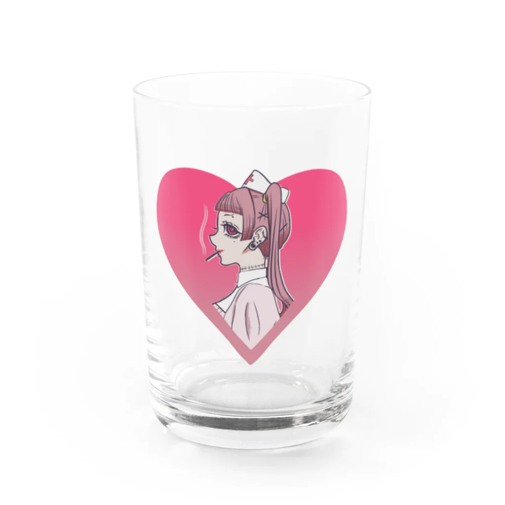 神社ーえーるの働く女の子～ナース～ Water Glass :front