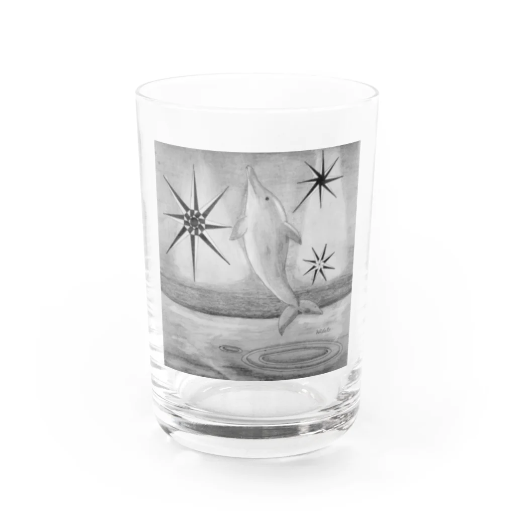 39Sのイルカ飛ぶ！ Water Glass :front