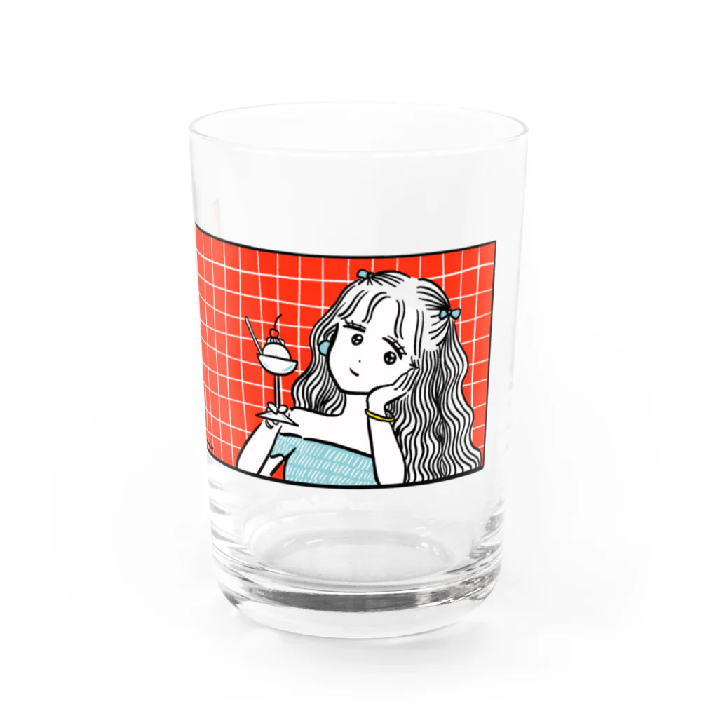 ハマダ豆丸:mmmrの彼女の髪の色を教えて Water Glass :front