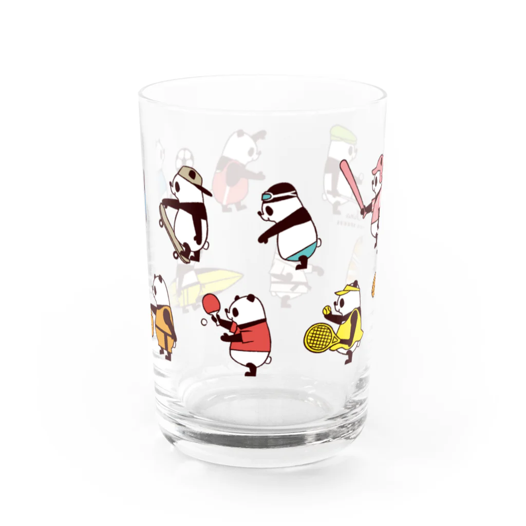 キッチュのスポーツパンダ Water Glass :front