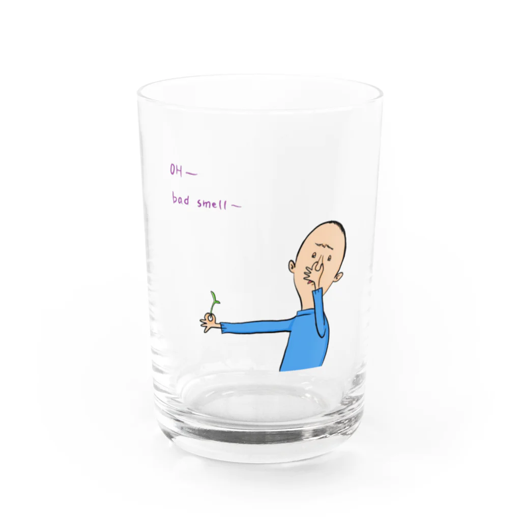 パトリックさんちのデザインのBad smell バッドスメル Water Glass :front