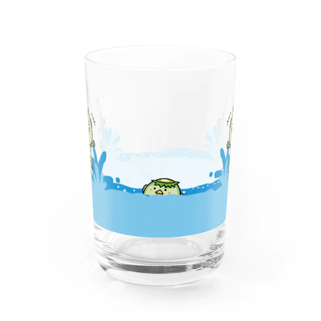 very dadのほのぼのストアーの無邪気なカッパ Water Glass :front