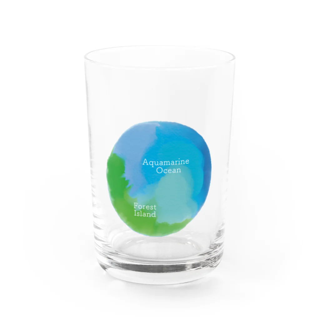 SuzukiCoのAquamarine Ocean Water Glass :front