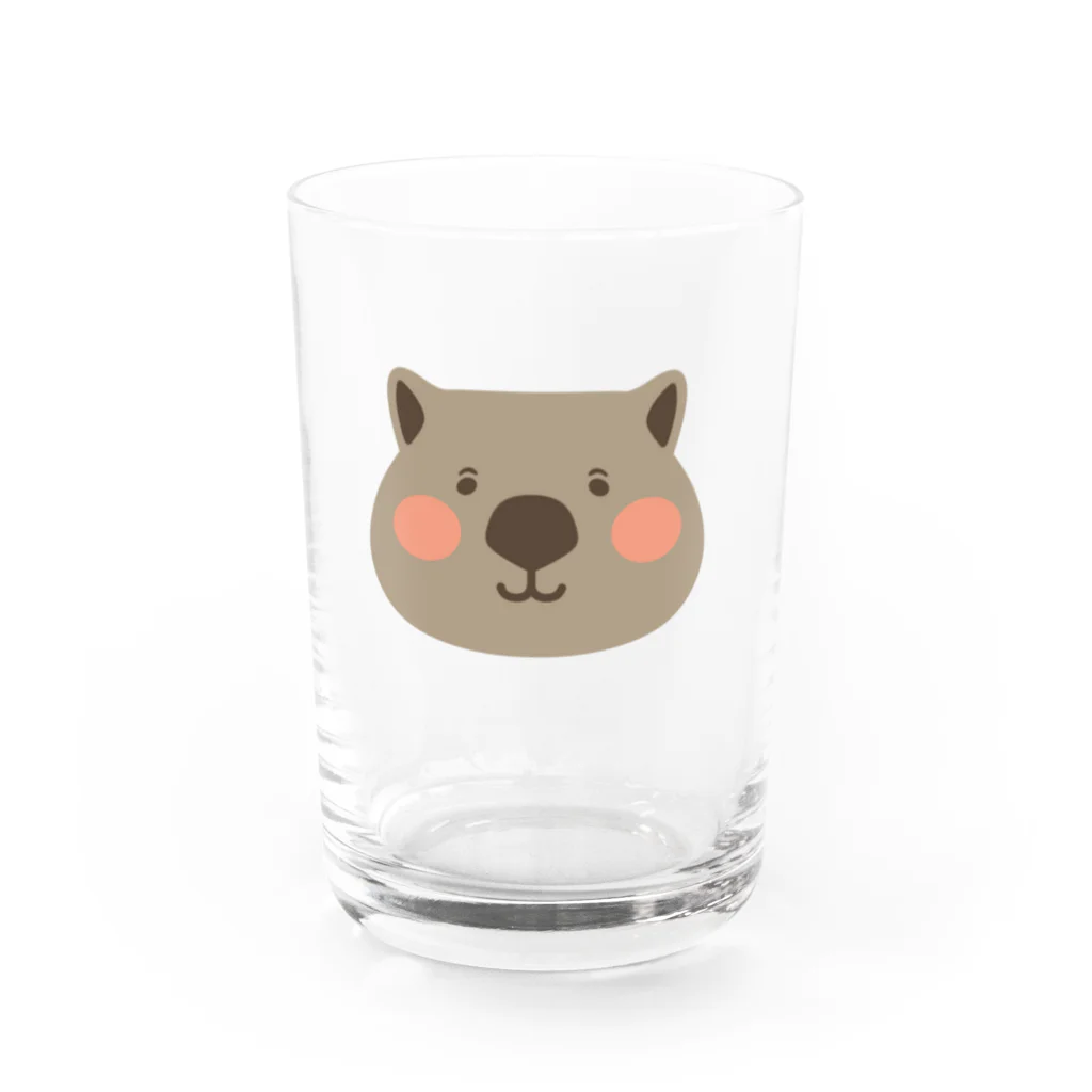 BooKeronのウォンバットの大きな顔 Water Glass :front