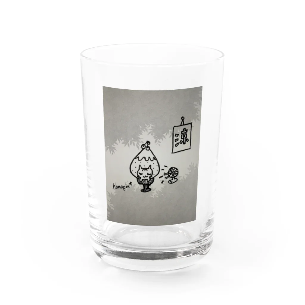 hanapinのかきごおりin猫。 Water Glass :front