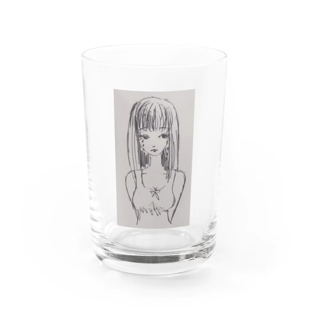 百音の泣いてる夏の女の子ちゃん Water Glass :front