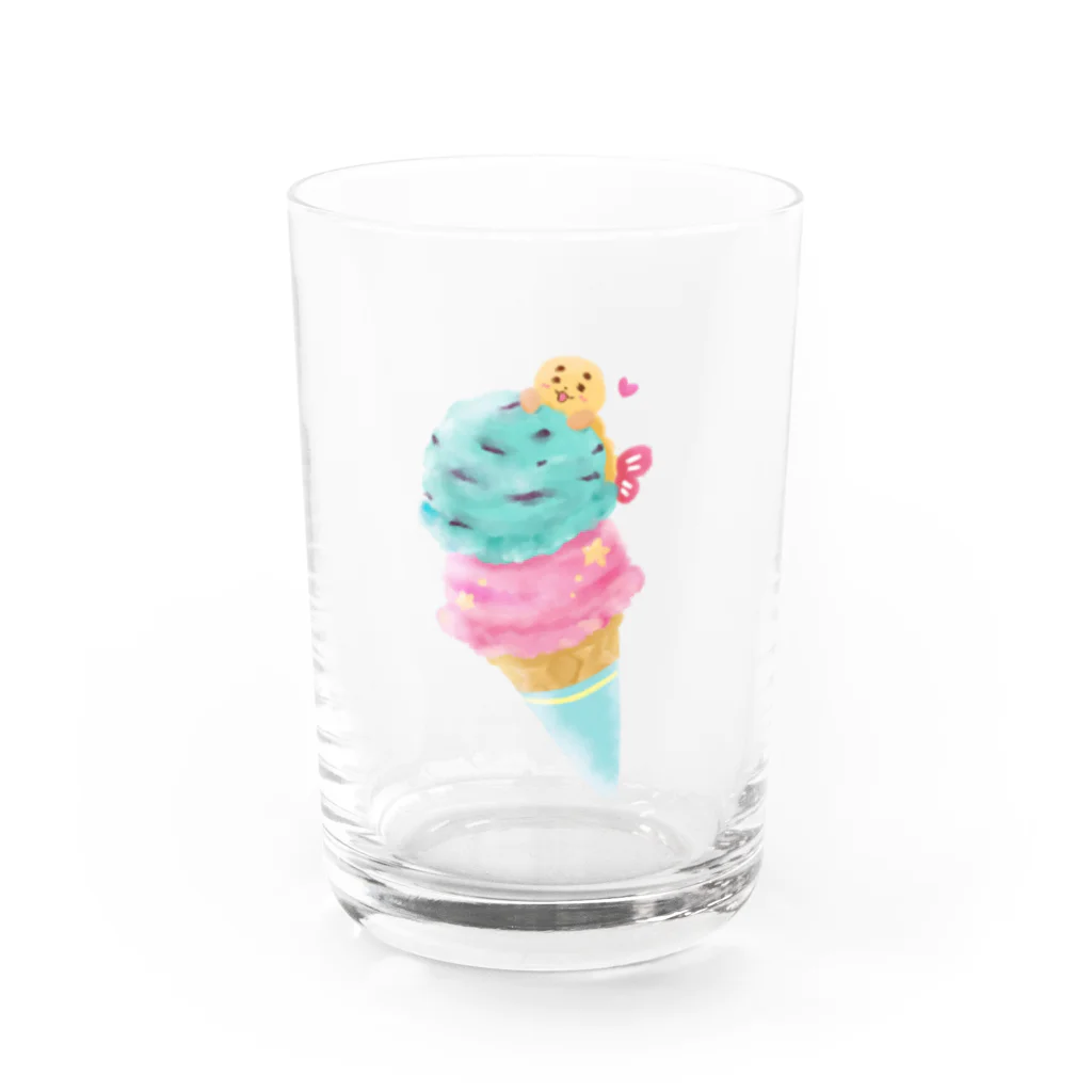 だるいエビフライのハッピーアイスクリーム Water Glass :front