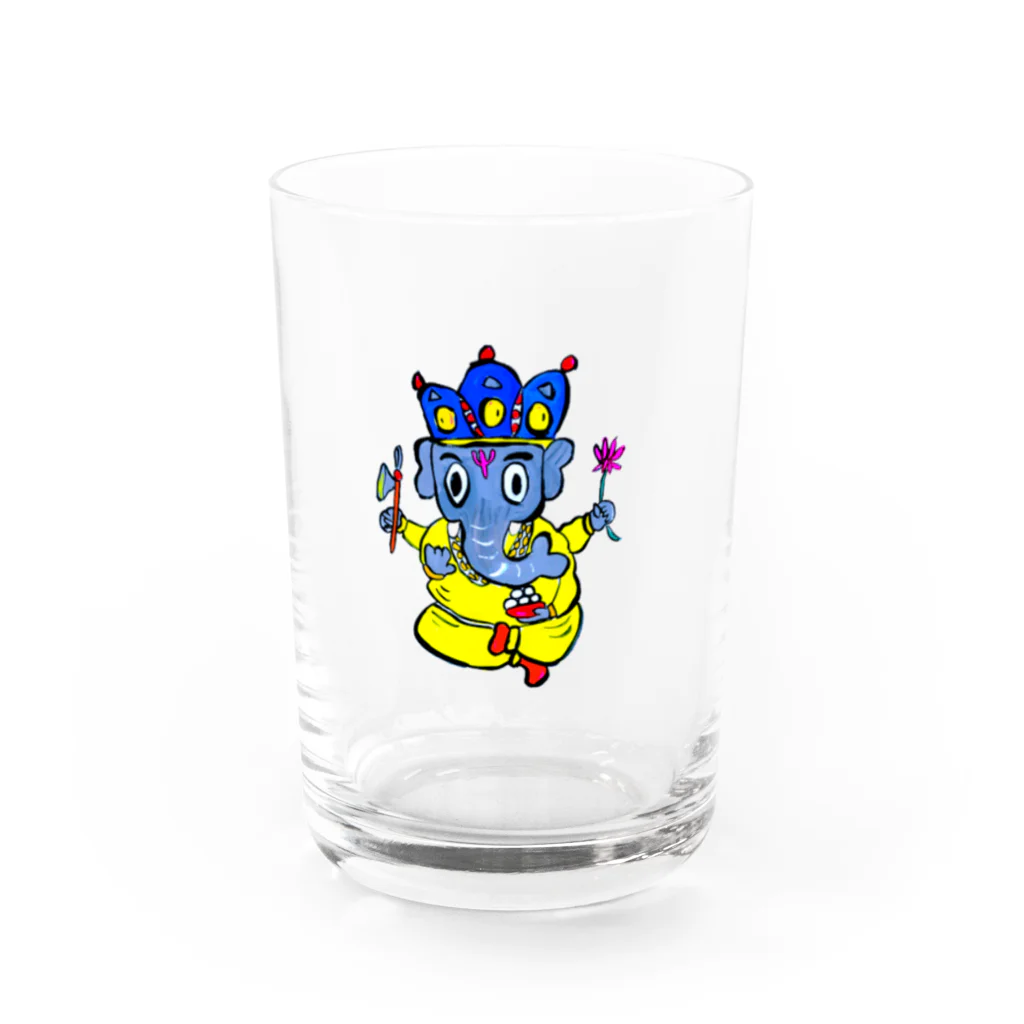 だるまキャットのガネーシャくん Water Glass :front