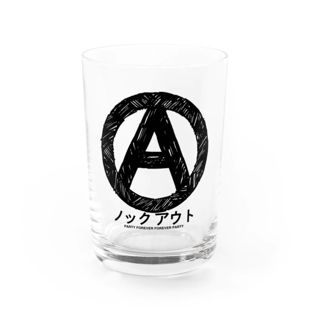 KNOCKOUTJROCKのノックアウト Anarchy mark Water Glass :front