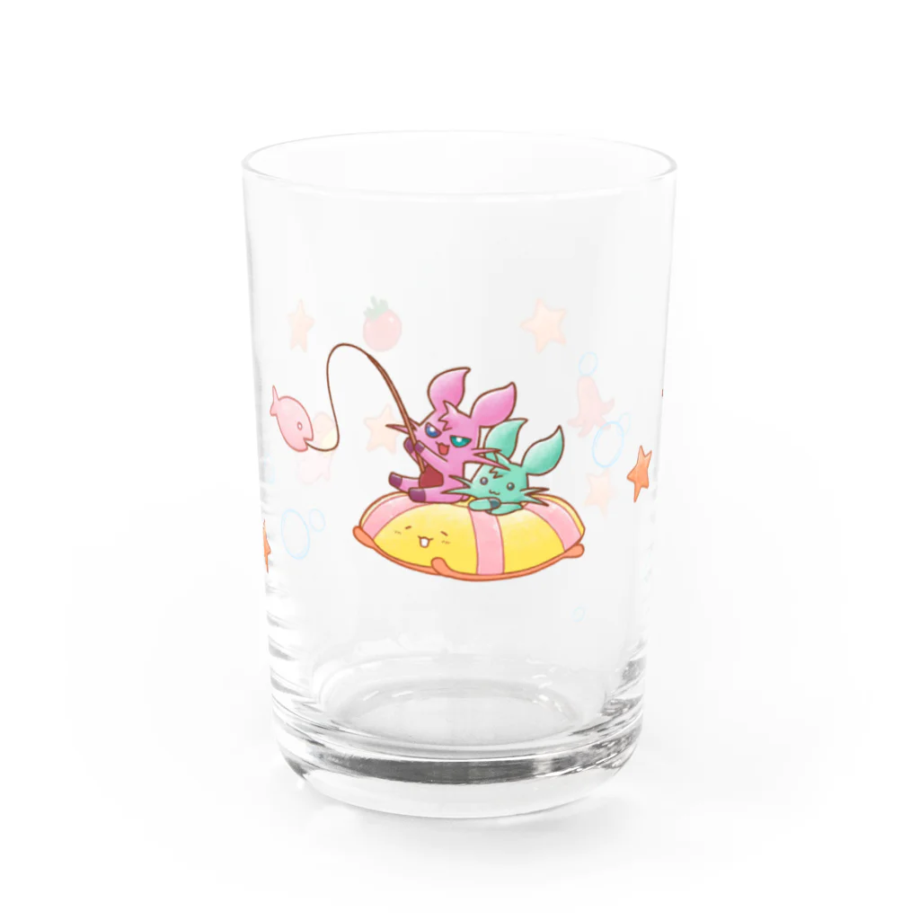 ゆるオムのこみろんらびっと×ゆるオム　コラボグラス Water Glass :front