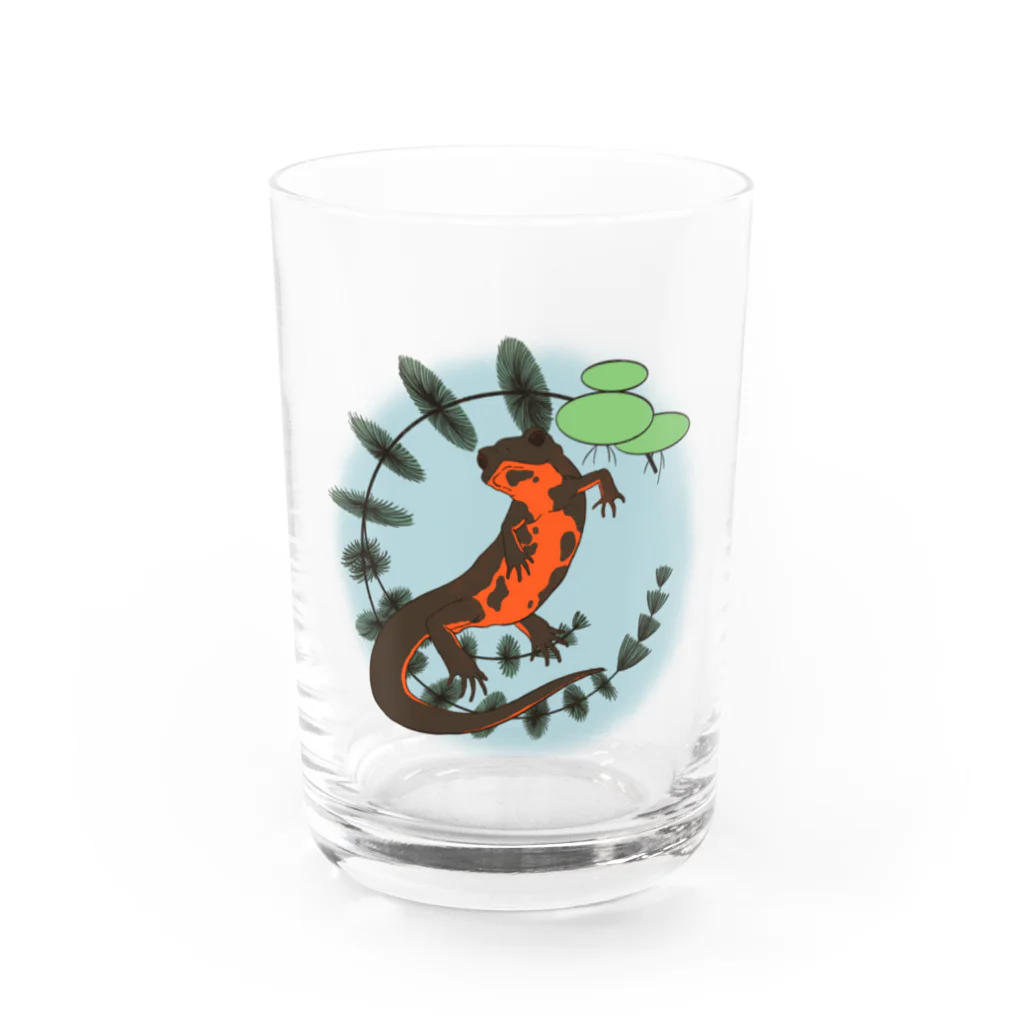 キョムノの浮世絵イモリ Water Glass :front