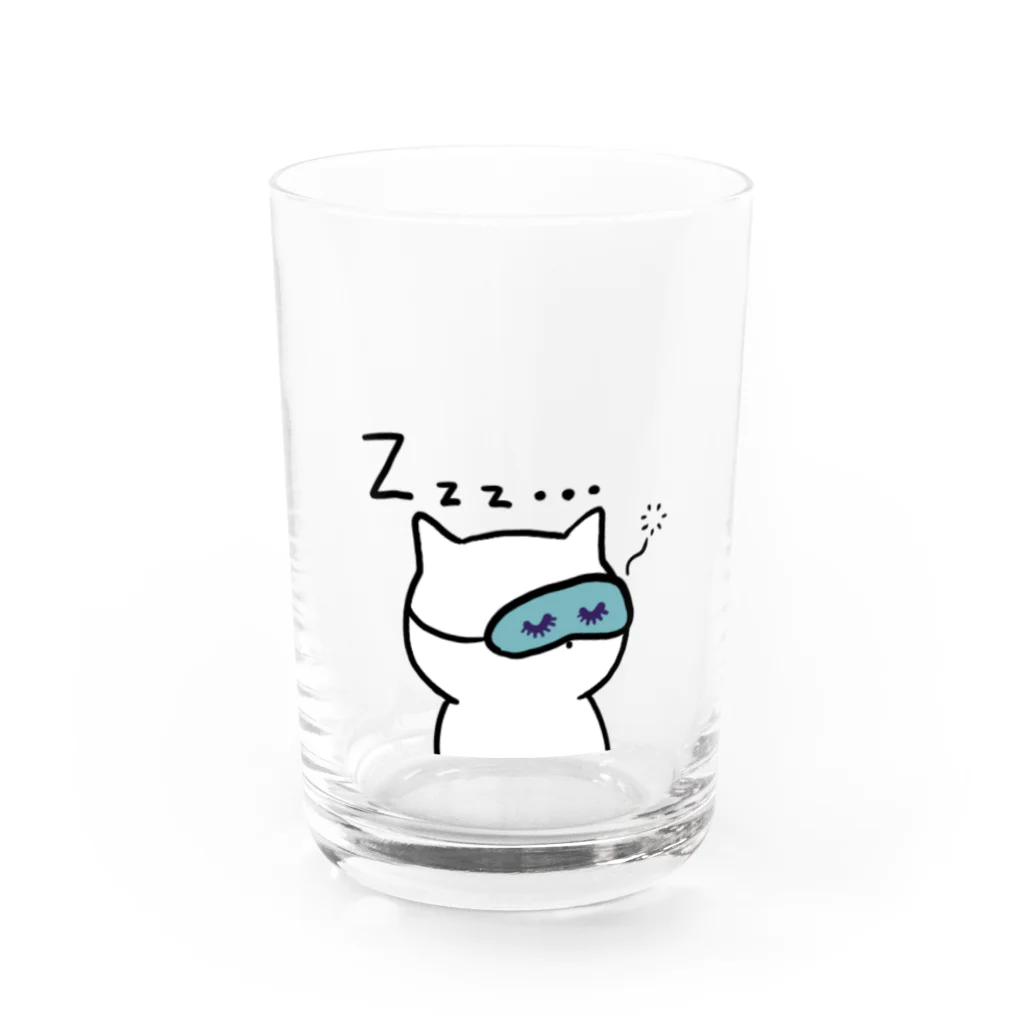 Sakichiさんのアトリエの顔が寄ってるねこ Water Glass :front