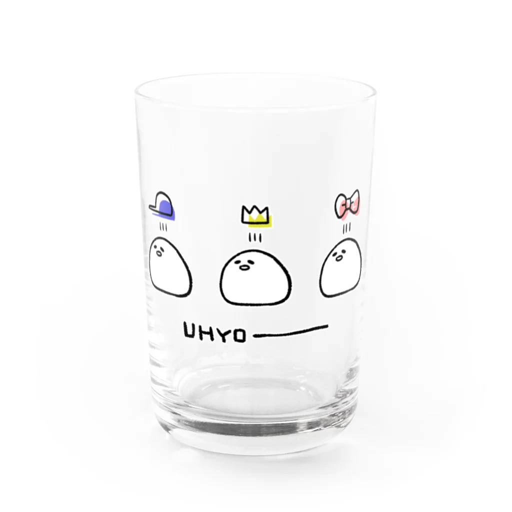 一畳半SUZURI店のUHYO---ひよこ Water Glass :front