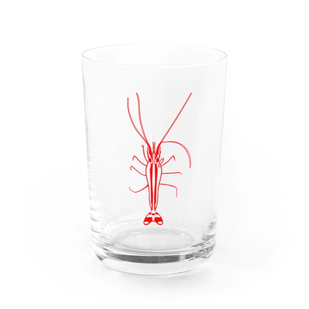 穂純の頭をかくえび Water Glass :front