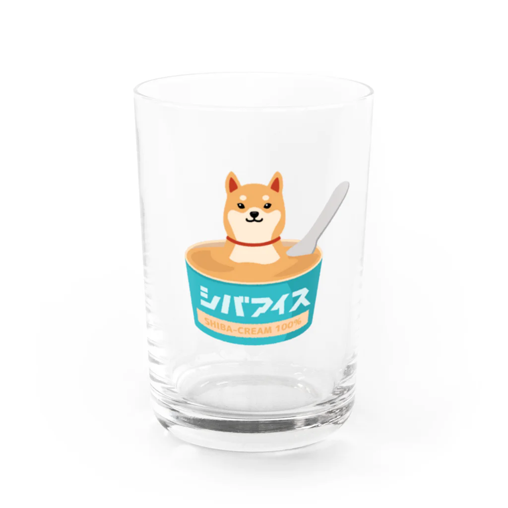 しばじるしデザインの柴クリーム100%のシバアイス Water Glass :front