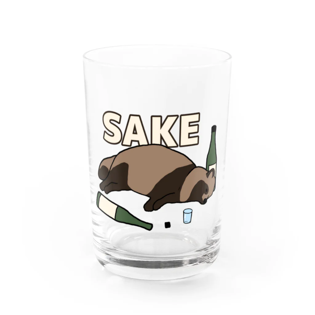 カモシカ亭のタヌキと日本酒 Water Glass :front