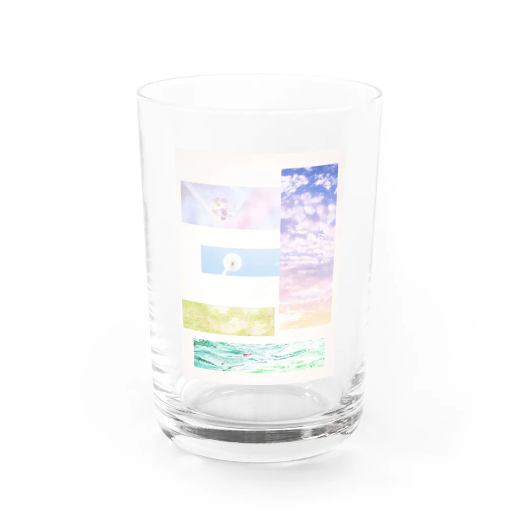 蛍石のブロック Water Glass :front