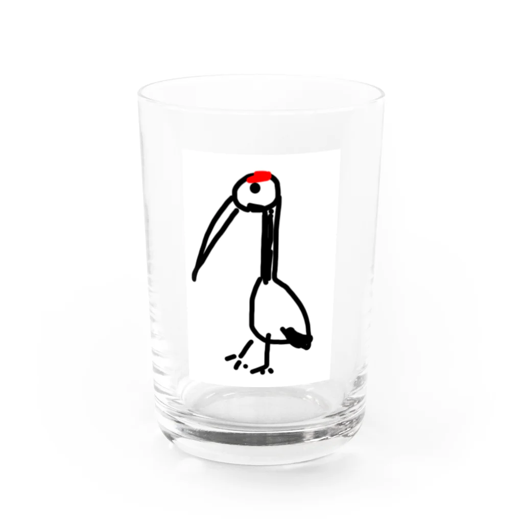 yukawawawaの助けられた鶴 Water Glass :front