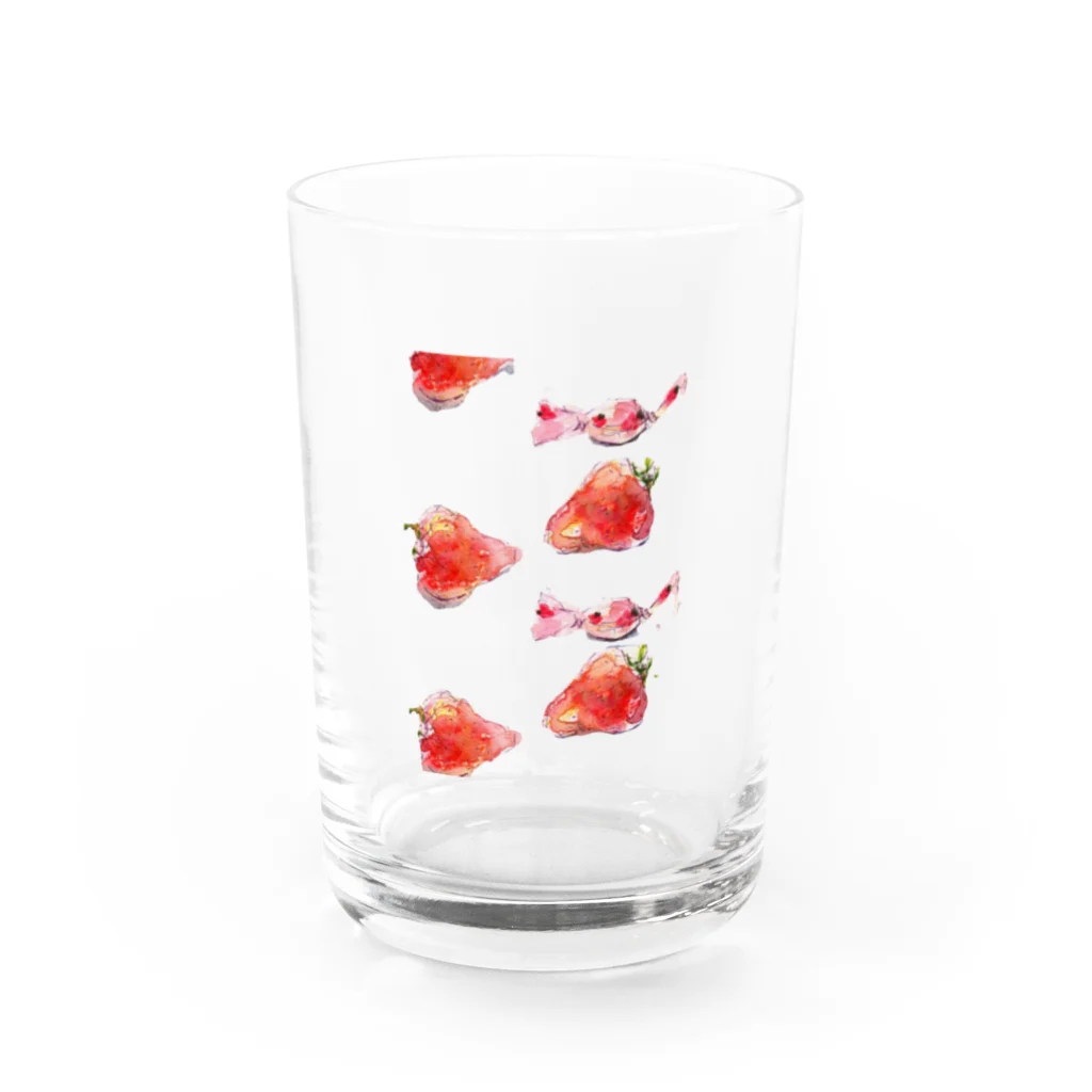 Mari Saasakiのいちご飴といちご Water Glass :front