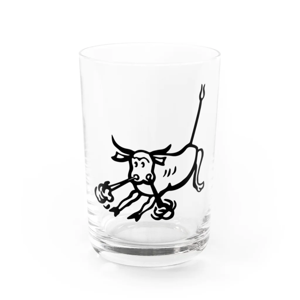 stereovisionの荒ぶる雄牛（Snorting Bull） Water Glass :front