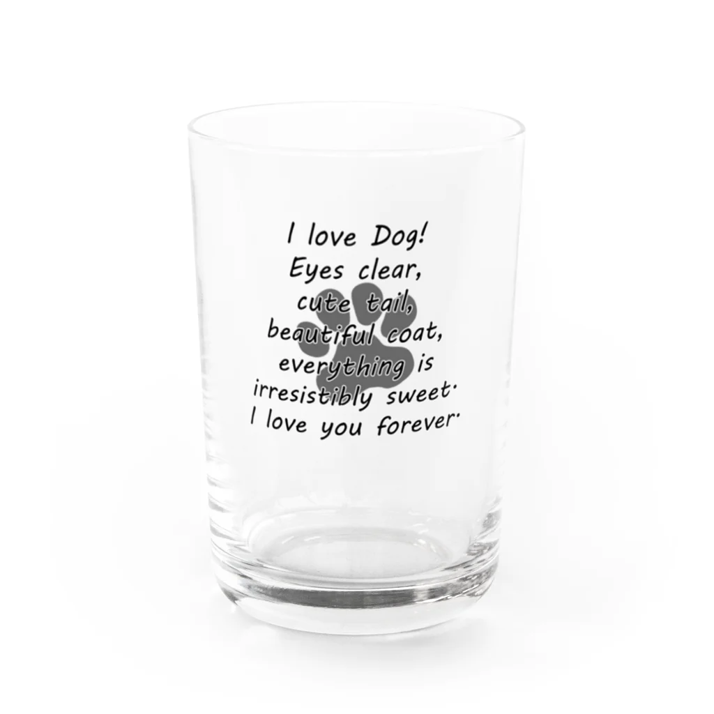 onehappinessのI LOVE DOG 肉球 Water Glass :front