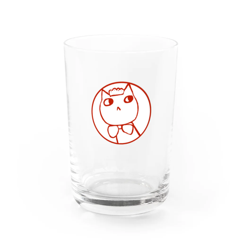 みやこ食堂のカンバンネコ　ホワイトver Water Glass :front