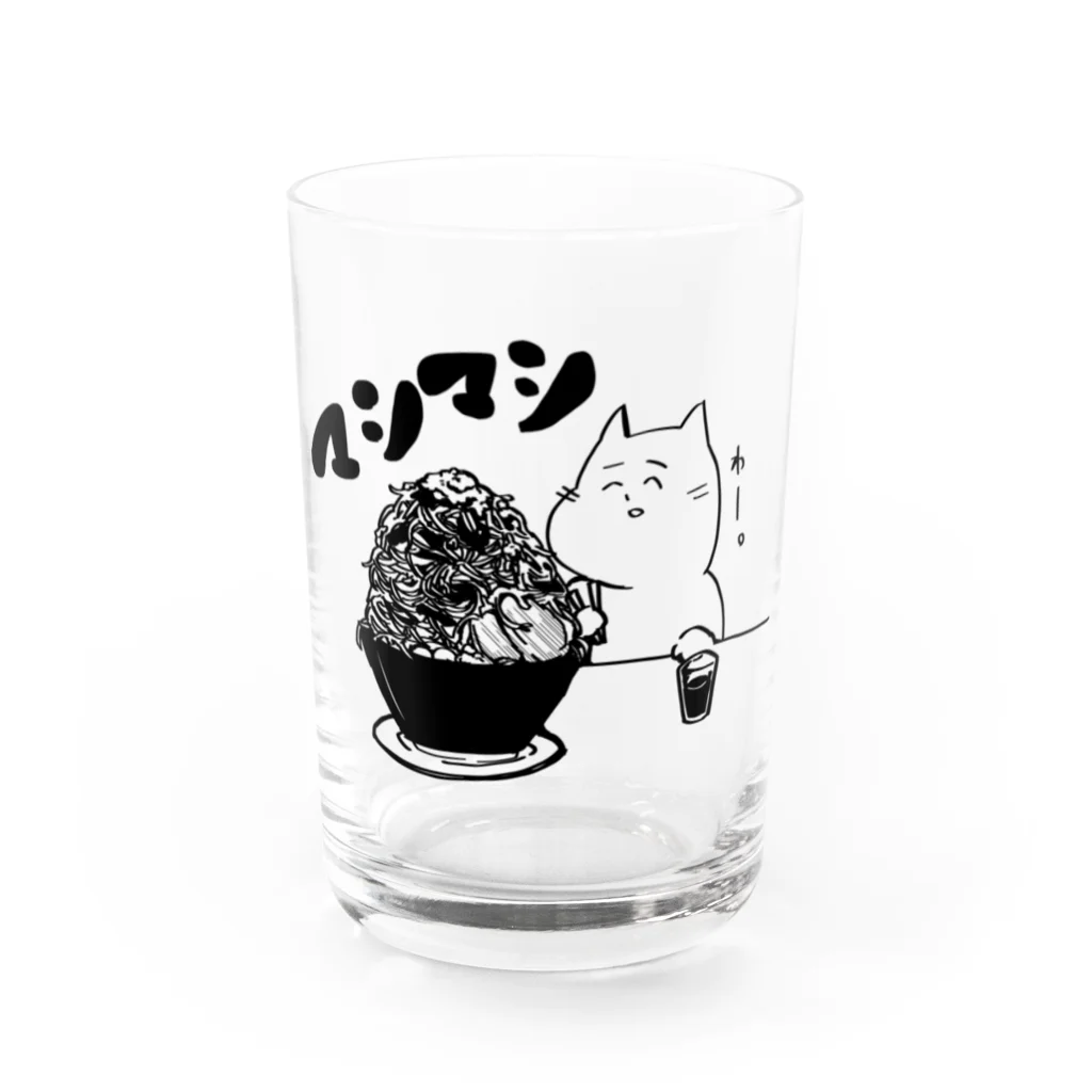 麺匠総本家のマシマシ Water Glass :front