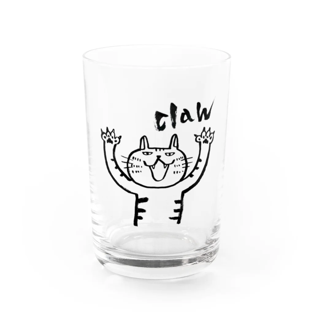 福猫屋の引っ掻いちゃうぞー！ Water Glass :front