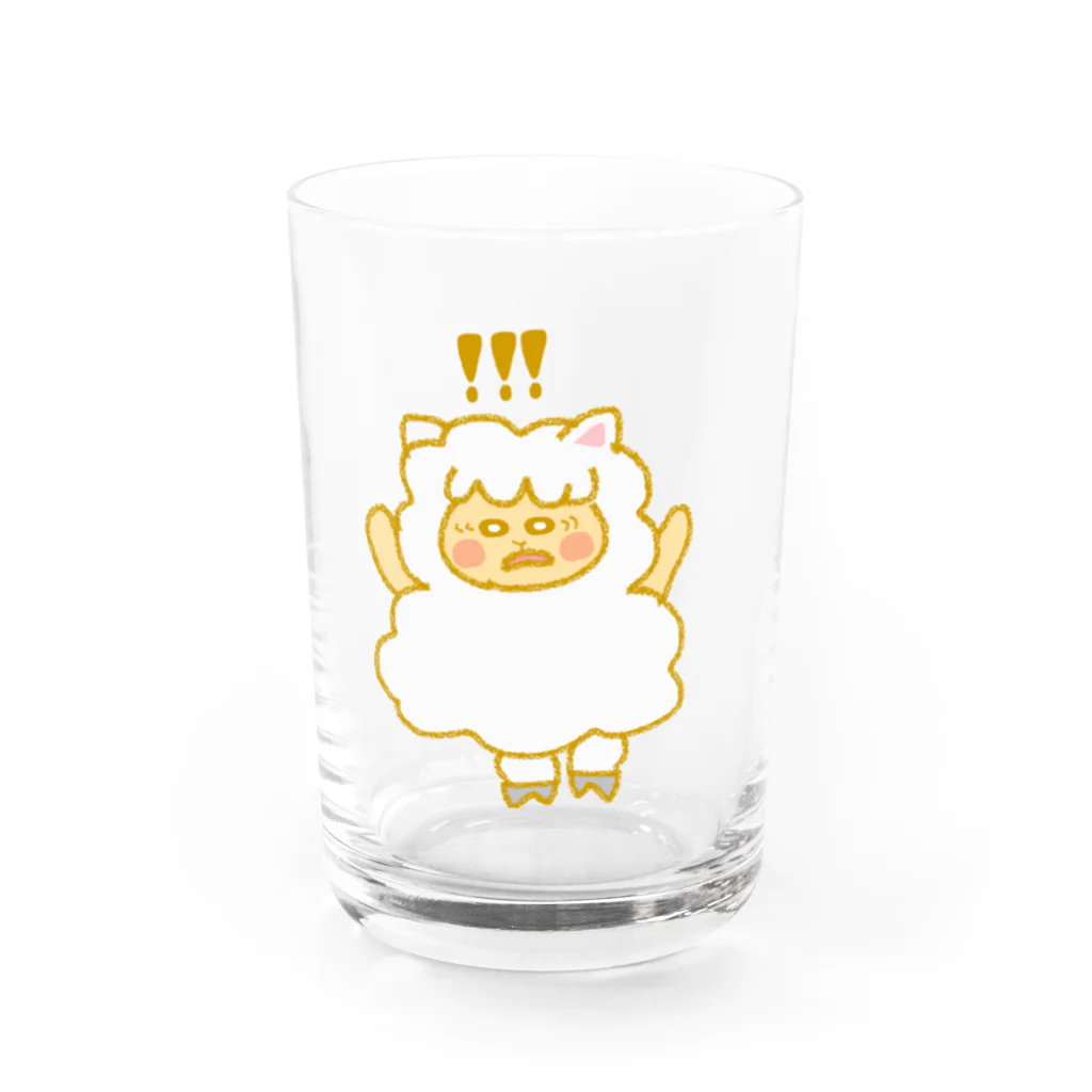 むみの驚きもふもふ羊 Water Glass :front