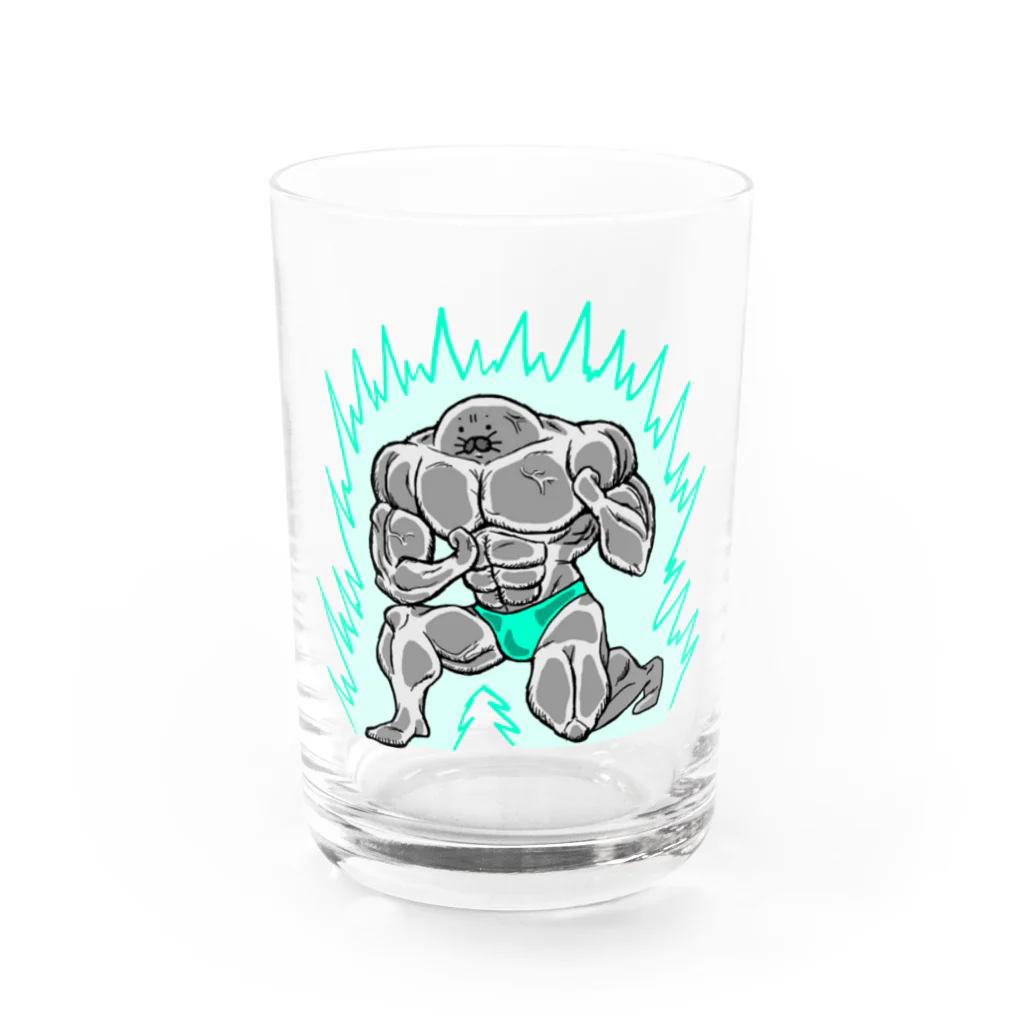 Riveredストアの足ザラシ"マッチョ" Water Glass :front