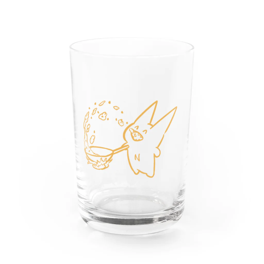 Ｎ　(・〜・）のえぬぴえんまる　ちゃーはん Water Glass :front