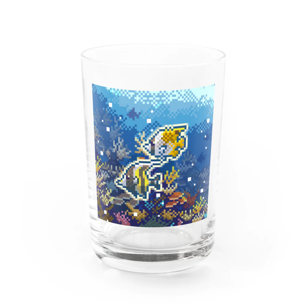 ロドリィ工房のトゲチョウチョウウオ＆ツノダシ Water Glass :front