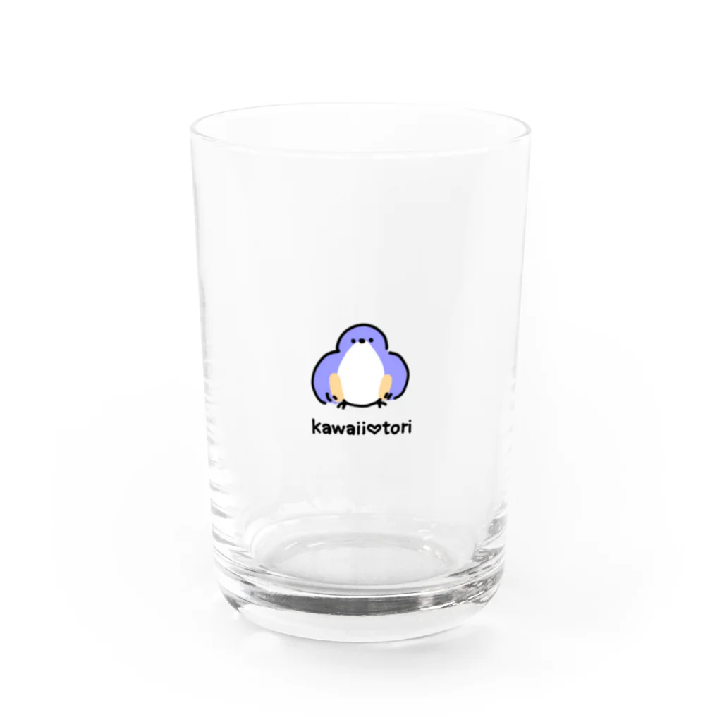 雨空ソーダの雨空ルイのkawaii♥tori(ルリビタキ) Water Glass :front