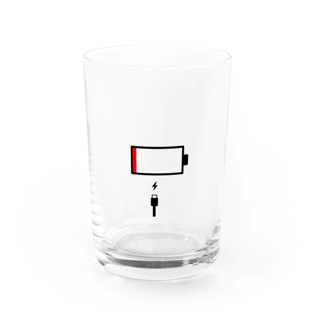 おもしろ雑貨NEONのただいま充電中 Water Glass :front