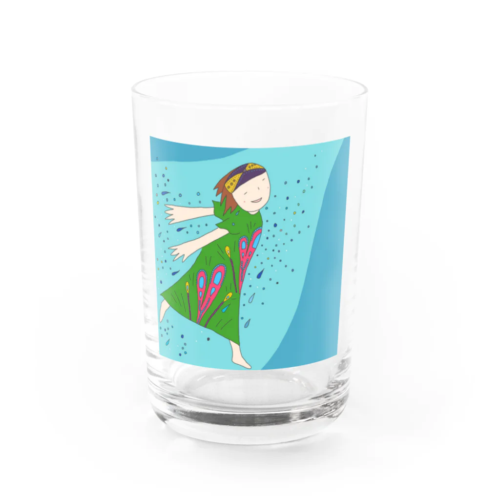 cocoafricaのしあわせの海を泳ぐ Water Glass :front