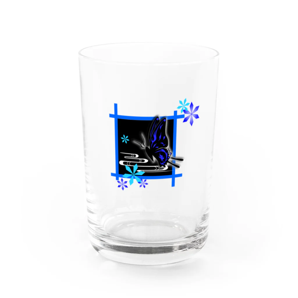 青蓮堂 -セイレンドウ-の青揚羽に氷晶 Water Glass :front