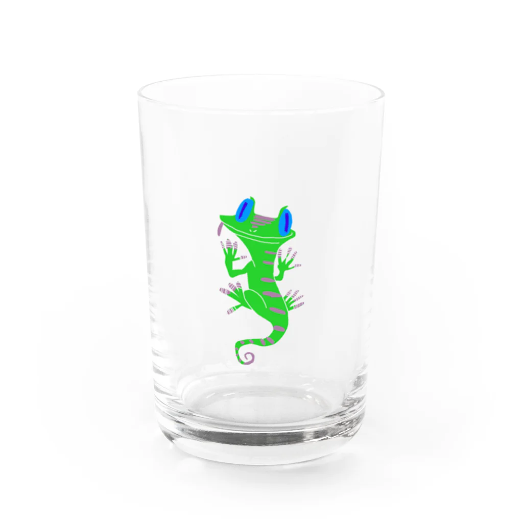 chan-kacのオマモリヤモリ Water Glass :front