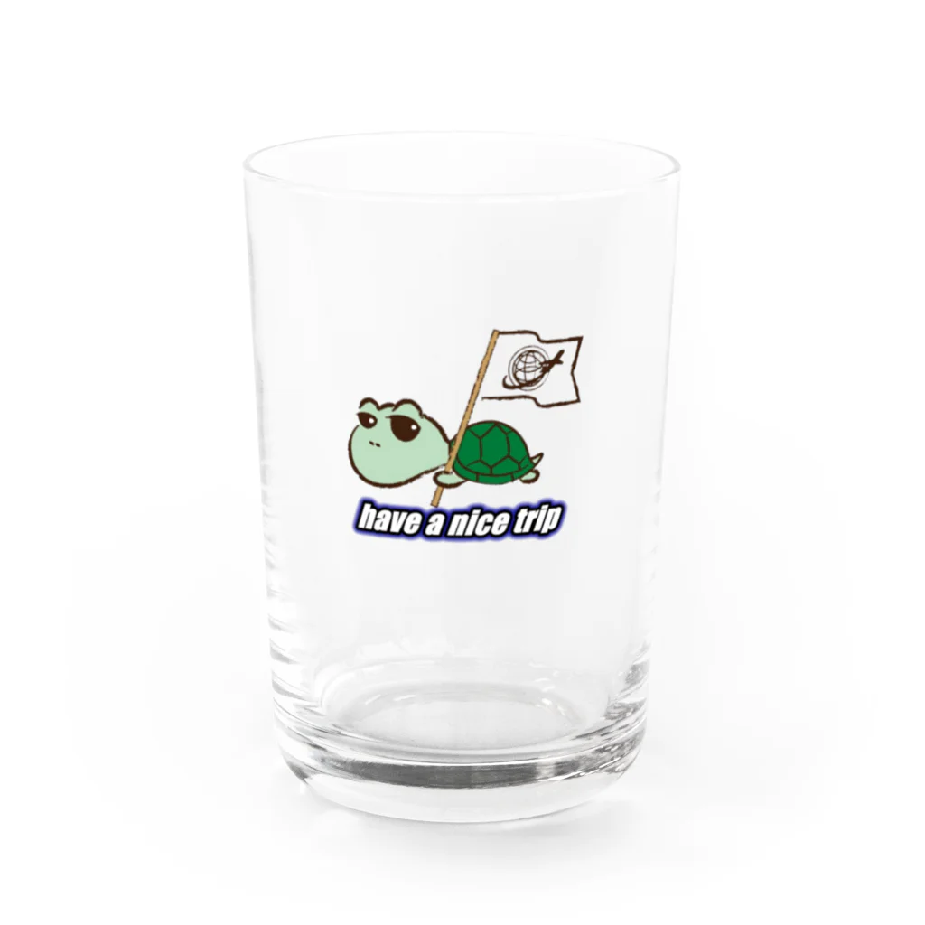 ネクストラベルの幸せを呼ぶウミガメ Water Glass :front