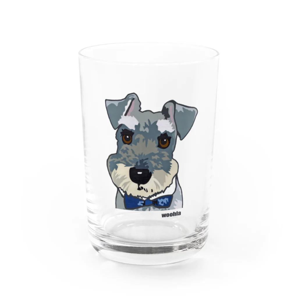 woohlaの蝶ネクタイのシュナ Water Glass :front