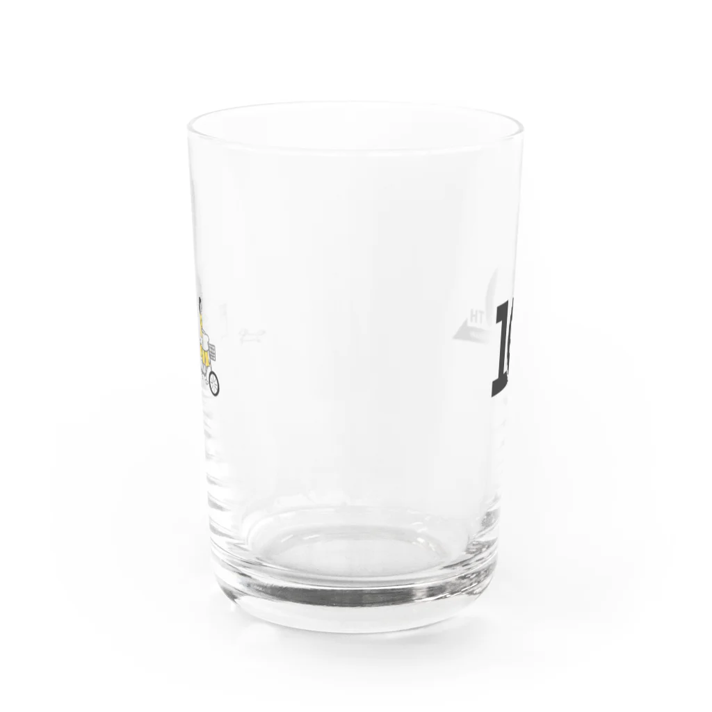 コスギカレー１０周年記念グッズの三輪車+10周年記念ロゴ Water Glass :front